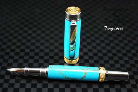 Turquoise Stone Rollerball Handmade Pen