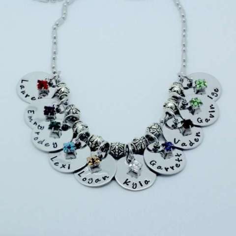 Mothers' Necklace With Birthstones