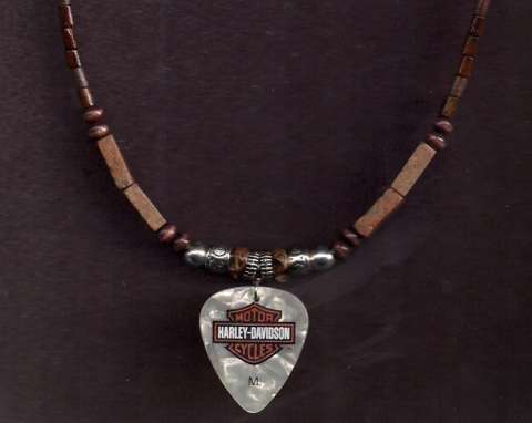 Harley Davidson Guitar Pick Necklace
