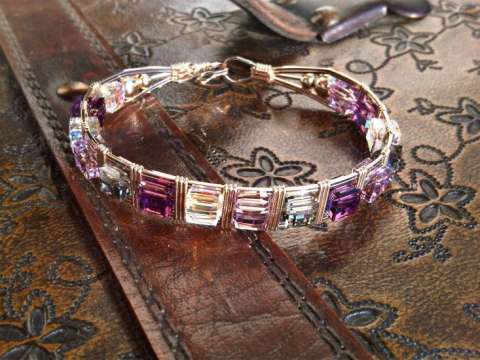 Bangle - Swarovski AB Crystals in Gold Filled