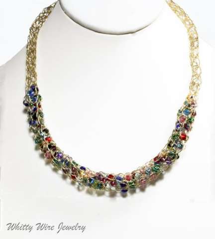 French Knit Beaded Necklace