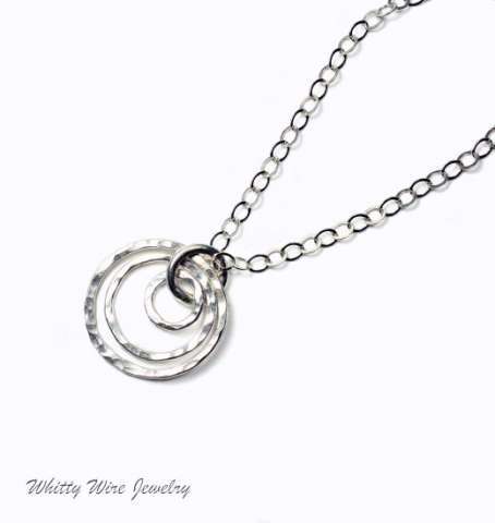 Fused Fine Silver Rings Necklace