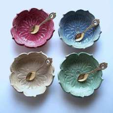 Set of Starburst Lotus Bowls with Spoons