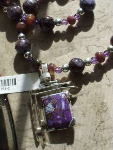 Purple Copper Turquoise and Charoite in Sterling Silver