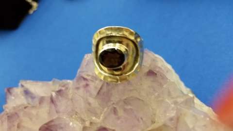 Smoky Quartz Ring in Silver