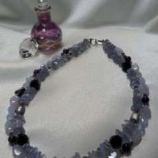 Chalcedony with Amethyst and Jet