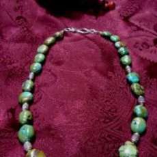 Large Green Turquoise with Sterling Silver