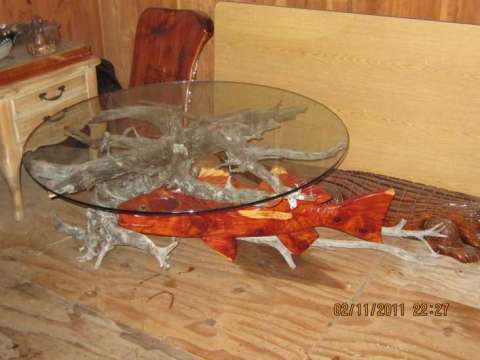 Red Fish Driftwood Table