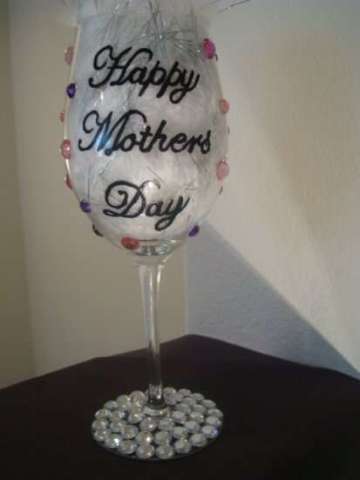 Happy Mothers Day Glass