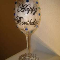 Happy Birthday Glass