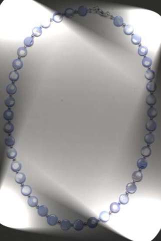  24" Lavender coin shaped shell bead