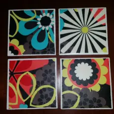 Tile Coasters Crazy Flower Design
