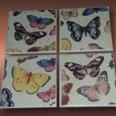 Tile Coasters Butterfly Design