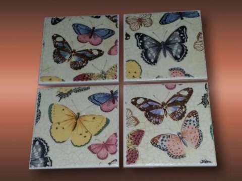 Tile Coasters Butterfly Design