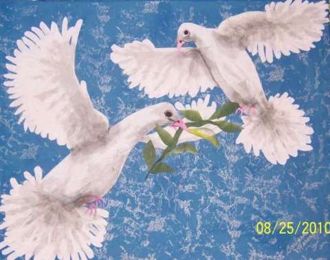PEACE DOVES 18"x24" on canvas