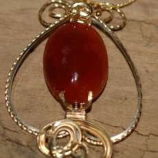 Carnelian wrapped in 14k GF.