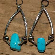 Silver and Turquoise Dangle Earrings