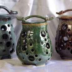 Hand Thrown Stoneware Candle Lanters