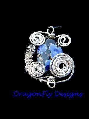 Lampwork Bead and Wire Wrapped Pendant