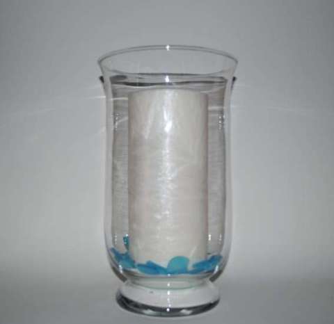 Hand poured pure palm wax candle in Hurricane Glass Vase