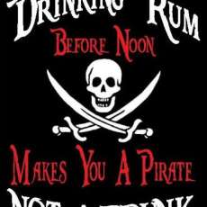 Flask-'Drinking before noon makes you a Pirate....7oz stainless steel