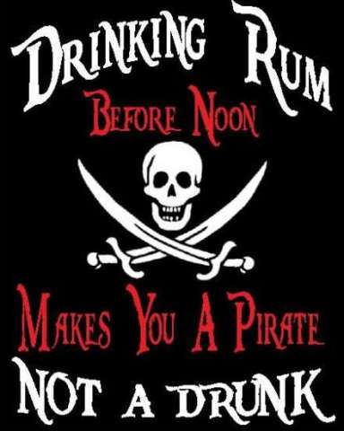 Flask-'Drinking before noon makes you a Pirate....7oz stainless steel
