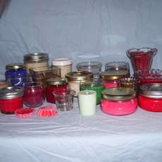 Overall View of Candles and Containers