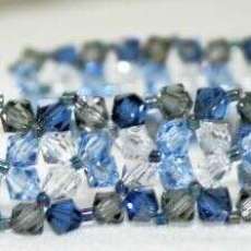 The Blues...Swarovski crystalbeaded bracelet with matching earrings