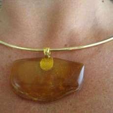 Unique Gold Fused Glass Pendant