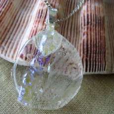 Round Iridized Dichroic Glass Pendant