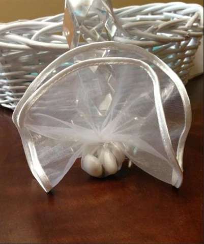 Almond Favor With Satin Trim Tulle