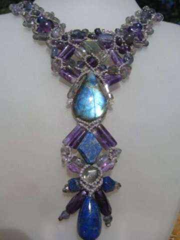 Necklace with Amethyst, Labradorite, ionite