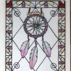 Dream Catcher 8x10 Inch Unframed Plexiglass Stained Glass Painting