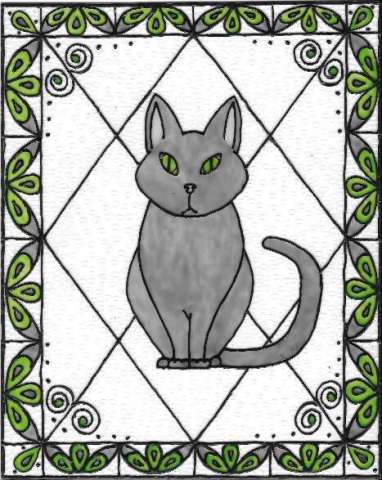 Black Cat 8x10 Inch Unframed Plexiglass Stained Glass Painting