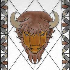 Buffalo Bison 8x10 Inch Unframed Plexiglass Stained Glass Painting