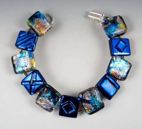 Dichroic glass bracelets