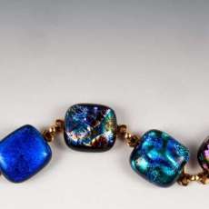 Larger cabachon dichroic bracelet