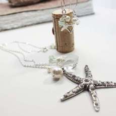 Large Starfish Necklace With Seaglass