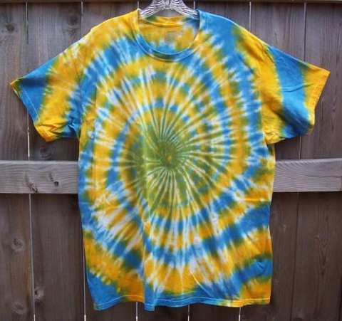 Blue & Yellow Swirl Tie Dye