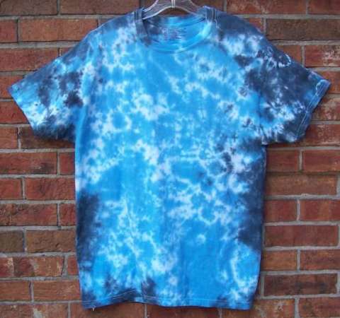 Blue Crinkled Tie Dye