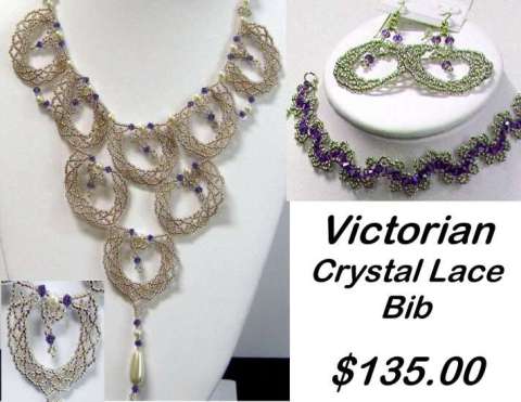 ~Titanic~ Victorian Crystal Lace Bib Pendant Set