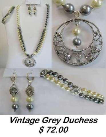 ~Titanic~ Vintage Grey Duchess Pendant Set