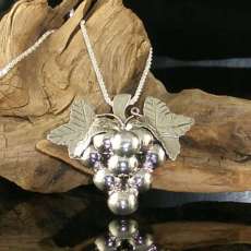 Sterling Silver Grape Cluster Pendant