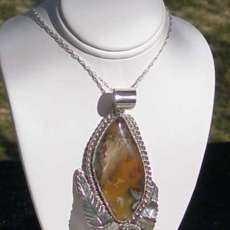 Plume Agate Pendant