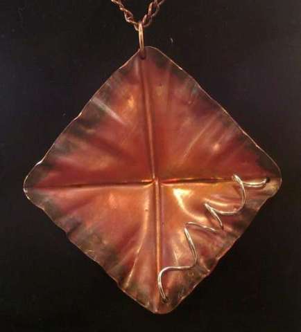 Copper Fold Formed Pendant