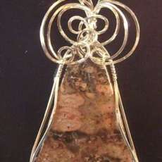 Sterling Silver Wire Wrapped Jasper Pendant