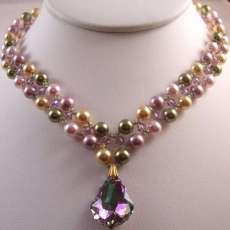 Right Angle Weave Swarovski Beaded Necklace