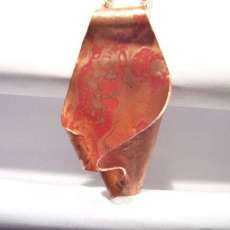 Heat Fired Copper Twisted Pendant