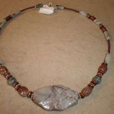 Marble Stone Pendant Choker Necklace