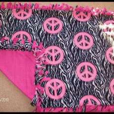 Zebra Peace Sign Blanket